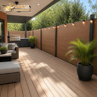 Panneau de clôture WPC pour la protection de la vie privée, en composite imitation bois, écran de jardin extérieur, résistant aux UV, imperméable, poteau en aluminium, OEM ODM