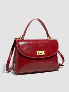 <span class=keywords><strong>Borsa</strong></span> <span class=keywords><strong>Postino</strong></span> da Donna di Alta Gamma, Versatile, a Mano, Piccola Quadrata, a Tracolla, Autunno Inverno, Stile Retrò, Chiusura con Lucchetto Raffinato - Product Image 3