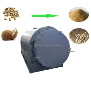 Rice husk carbonizador de carbono preto fogão de ativação horizontal do fluxo de ar preço da forno de carbonização