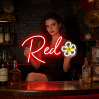 Neonawall – Lumières néon personnalisées Daisy, alimentées par USB, à intensité variable, LED rose, décoration murale pour la maison, fête, chambre à coucher, salon
