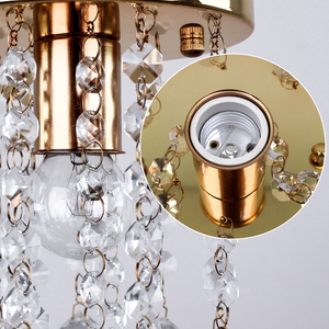Vàng hiện đại LED pha lê ánh sáng Trần kích thước nhỏ Đèn chùm với E26/E27 bóng đèn cho hành lang - Product Image 5