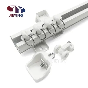 Jieying Aluminum Fashion Simple Sliding Window Curtain Rail Runners Recessed Ceiling Aluminum Curtain Track Rail