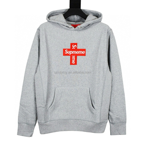 2025 Jersey de tela de gamuza de peso pesado para hombre, sudadera con cremallera, ropa de calle, Sudadera con capucha de lana con hombros caídos Supre me - Product Image 4