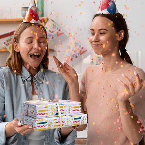 Yarcony Birthday Wrapping Paper 17Inch X 33Feet Gold Foil Candles Gift <b>Wrap</b> For Birthday Parties - Product Image 3