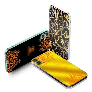 Luxury Gold Electroplate Mobile Phone Back Sticker For IPhone 13 12 Pro Max Series Cell Phone Camera Lens Back Screen Protector