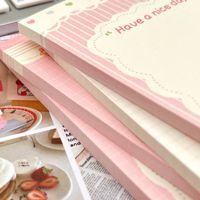 Bloc-notes A7 style Ins rose, motif gâteau, très esthétique, déchirable, pour étudiants, carnet de notes