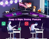 Nouveau moderne portable personnalisé réglable en forme de L rvb lumières LED ordinateur PC Gamer table de jeu bureau