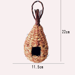 <span class=keywords><strong>Casa</strong></span> para Pájaros Hecha a Mano con Pasto Marino Natural, Nido de Pájaros Tejido Creativo, Decoración Colgante para Jardín, Refugio para Pájaros al Aire Libre - Product Image 4
