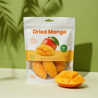 Hangende Doypack Mono PE gedroogde mango stand-up pouch met hersluitbare ritssluiting en folie voor supermarkt snackrekken en retailpresentatie