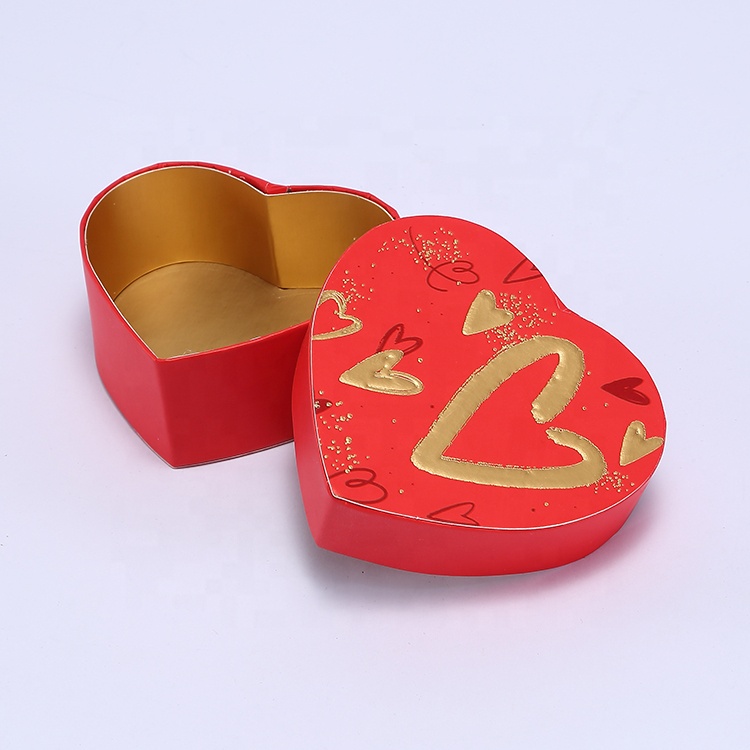 Luxury custom logo small wedding candy packing heart shaped chocolate gift box packaging