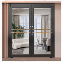 Porte battante étanche en alliage d'aluminium et verre Ruijie pour supermarché avec garantie de 3 ans et design postmoderne