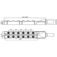 Boîtier de distribution de terminaison M8 à 12 ports, signal unique, type IEC, indice de protection IP67, 6A 10-30V, pour usage industriel