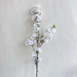 O-09041 Branche de cerisier artificielle suspendue en soie, longue, décorative pour mariage, style oriental, fleurs de cerisier blanc champagne et rose - Product Image 3