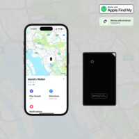 Traceur de carte intelligent ultra-mince pour portefeuille, compatible réseau de localisation, étanche, localisateur d'objets, rechargeable, chargeur sans fil