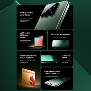 Prise en charge de la version mondiale de google play, smartphone <span class=keywords><strong>Xiaomi</strong></span> 14 5G Global <span class=keywords><strong>12</strong></span> Go + 256 Go 6.36 pouces <span class=keywords><strong>Xiaomi</strong></span> HyperOS Snapdragon 8 Gen 3 5G - Product Image 4