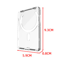 Porte-cartes magnétique pliable avec support adhésif transparent pour bureau, en PC, pour cartes d'identité et photos polaroid