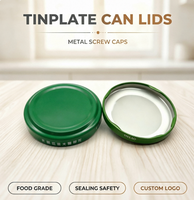 Tapas Metálicas de Hojalata de Alta Calidad, de Grado Alimenticio, a Prueba de Fugas, Ecológicas y a Prueba de Niños, de 30mm, 38mm, 43mm, 48mm, 53mm, 63mm, 70mm y 82mm