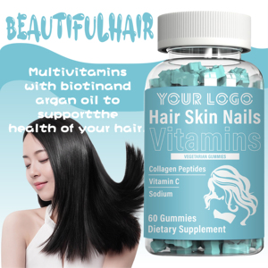 Gummies à la biotine OEM, production de produits de beauté, vitamines pour les cheveux, la peau et les ongles, gummies qui favorisent une croissance des cheveux plus rapide, des ongles plus forts, soin de la peau - Product Image 3