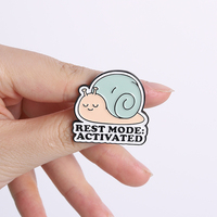 Épinglette en émail Kawaii Escargot, Mode de repos activé, Badge métallique personnalisé, Thème Vie Lente, Bijou à revers