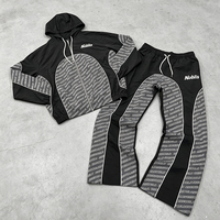 Ensemble de survêtement pour homme en polyester léger et imperméable avec logo personnalisé, impression numérique, veste à capuche zippée et pantalon de survêtement à jambes larges
