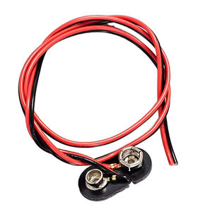 Customized Type 9V <b>Battery</b> Clip with Wire 9V <b>Battery</b> Snap Soft Buckle <b>Battery</b> Holder - Product Image 2
