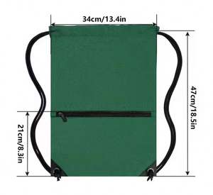 Waterproof <b>Drawstring</b> Printed Backpack Sport Beach Shopping <b>Drawstring</b> Bag with Zipper Polyester String Bag - Product Image 2