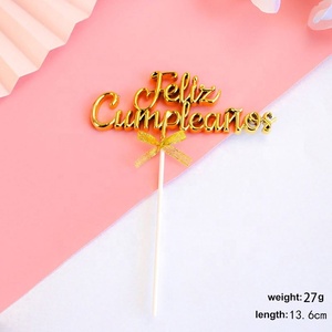 Hot Selling Wholesale <strong>Spanish</strong> Happy Birthday Cake Topper <strong>Gold</strong> Cake Topper for Baby Shower Cheap Cake Toppers En Espanol - Product Image 5
