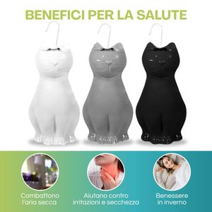 Cat-Shaped Radiator Humidifiers Set Of 3 With <b>S</b>-<b>Hook</b> Black Gray White 8x4x18cm - Product Image 4