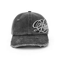 Gorra de Béisbol de 6 Paneles con Bordado 3D Vintage, Estilo Formal y Urbano, 100% Algodón, Cierre a Presión con Hebilla Metálica en la Parte Trasera