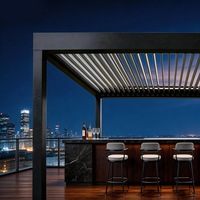 Véranda en aluminium avec portes coulissantes en verre, vue panoramique, jardin d'hiver, verre isolant, revêtement Low-E, protection UV