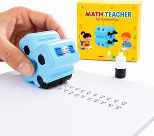 Tampon encreur en plastique 4-en-1 pour exercices de mathématiques (addition, soustraction, multiplication, remplissage de trous) pour <span class=keywords><strong>GoldenEgg</strong></span> - Product Image 1
