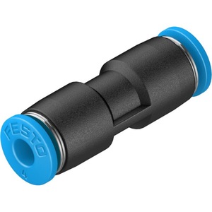 Raccord rapide à pousser et à tirer en PBT durable pour tuyau pneumatique industriel, pour raccordement rapide de conduites pneumatiques. - Product Image 1