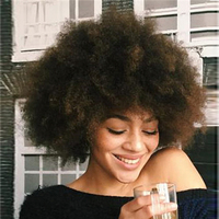 FH - Afro Kinky Curly Human Hair Wigs for Women