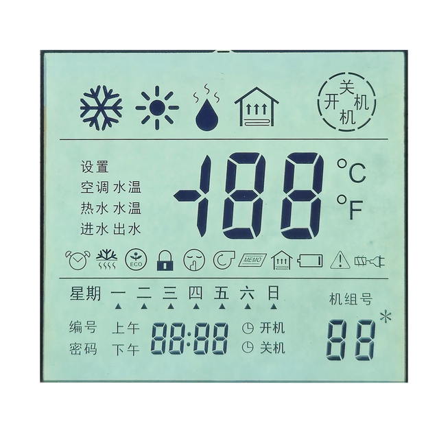 OEM Custom Monochrome LCD Screen Display TN HTN VA Segment Panel for Thermostat Custom Size TN/HTN/FSTN Segment Display