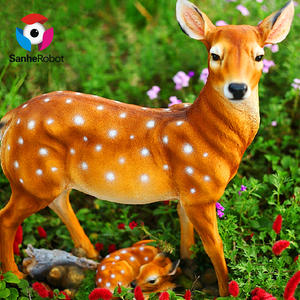 Estatua de <span class=keywords><strong>animales</strong></span> de tamaño Real, escultura de <span class=keywords><strong>animales</strong></span> de fibra de vidrio, modelo de ciervo Real para Parque, jardín, zoológico - Product Image 4