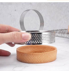 Anneaux de tarte perforés cuisson moule à pâtisserie en métal Dessert français petite tarte aux fruits croûte <span class=keywords><strong>cercle</strong></span> tartelette acheteurs de nourriture commerciale - Product Image 5