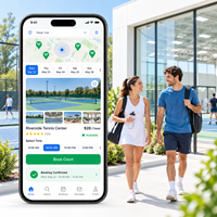 Application de réservation de sites sportifs intelligents pour iOS et Android avec recherche de sites et réservation par intervalle de temps LionCreate