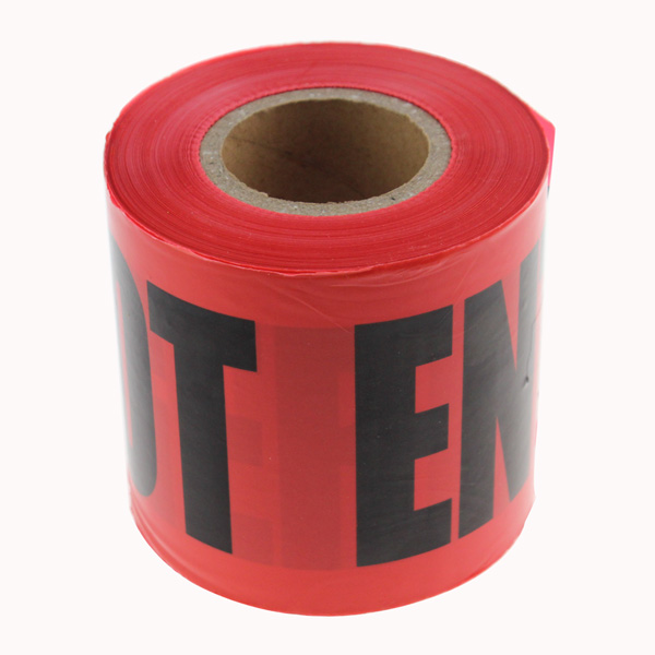 Предупреждающая лента PE красного цвета с принтом предупреждения о опасности и осторожности