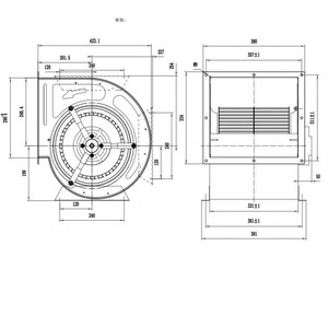 พัดลมแบบแรงเหวี่ยง CP10-10 220V AC มอเตอร์ พัดลมดูดอากาศแรงดันต่ำ ใบพัดเหล็กสีน้ำเงิน - Product Image 4