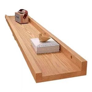 رفوف خشبية ريفية بسيطة مثبتة على الحائط لغرفة النوم والحمام وغرفة المعيشة والمطبخ وخزانة الملابس بتقنية النحت - Product Image 4