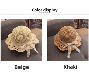 Sombrero de Paja Plegable de Verano para Niñas, Bebés y Niños Pequeños, con Lazo de Encaje, para la Playa o Viajes - Product Image 6
