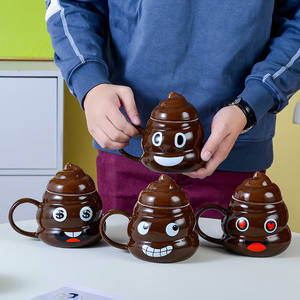 Dessin animé créatif sourire caca <span class=keywords><strong>tasse</strong></span> en céramique <span class=keywords><strong>thé</strong></span> <span class=keywords><strong>tasse</strong></span> à café <span class=keywords><strong>humour</strong></span> drôle cadeau nouveauté caca <span class=keywords><strong>tasse</strong></span> <span class=keywords><strong>tasse</strong></span> avec couvercle - Product Image 6