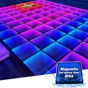 Magnetische drahtlose tragbare Tanzfläche 3D Infinite Party Stage Led Tanzfläche Licht Hochzeit Led Floor To Dance