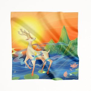 Pañuelos de Seda para Mujer, Elegantes Pañuelos de Cabeza de Seda, Pañuelo de Seda Personalizado con Diseño Único, Ideal para Conjuntos a Juego de Madre e Hija - Product Image 1