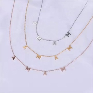Collier à maillons avec breloques lettres, tendances actuelles, design DIY, en acier inoxydable 316L plaqué or, bijoux fantaisie pour femmes - Product Image 6