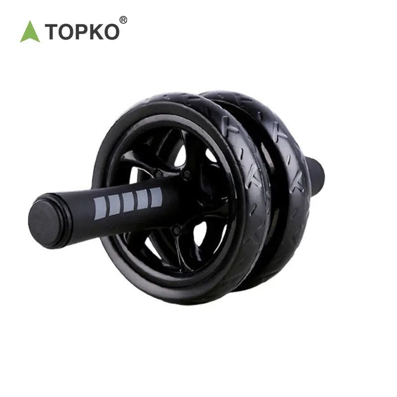 TOPKO Roda de rolo duplo para emagrecimento e barriga, novo design para exercícios e fitness em casa, roda abdominal saudável e de emagrecimento