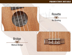 สายกีตาร์ฮาวายขนาดเล็กสำหรับคอนเสิร์ตไม้มะฮอกกานี24นิ้ว - Product Image 3