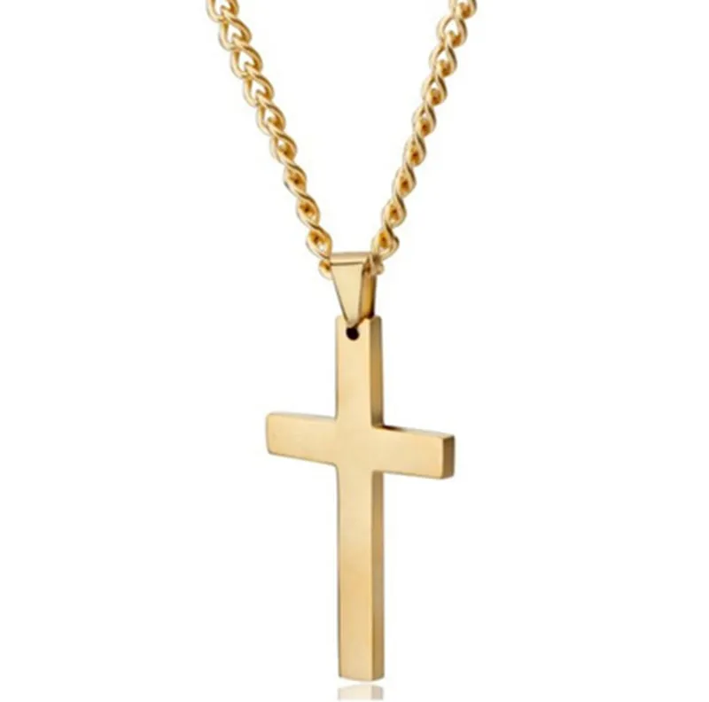 Tendance mode simple en métal collier pendentif crucifix religieux jésus ornements unisexe croix collier