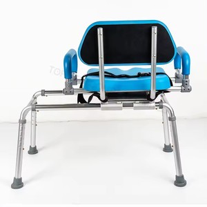 Patient transfère la chaise de <span class=keywords><strong>douche</strong></span> d'hôpital chaise de bain pivotante à hauteur réglable avec siège coulissant - Product Image 5