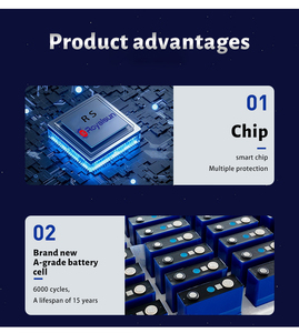 オールインワン8000Wポータブル発電所ハイブリッドオフグリッド480Wh LiFePO4 MPPTソーラー発電機100Ah CAN可動バッテリーホイール - Product Image 3